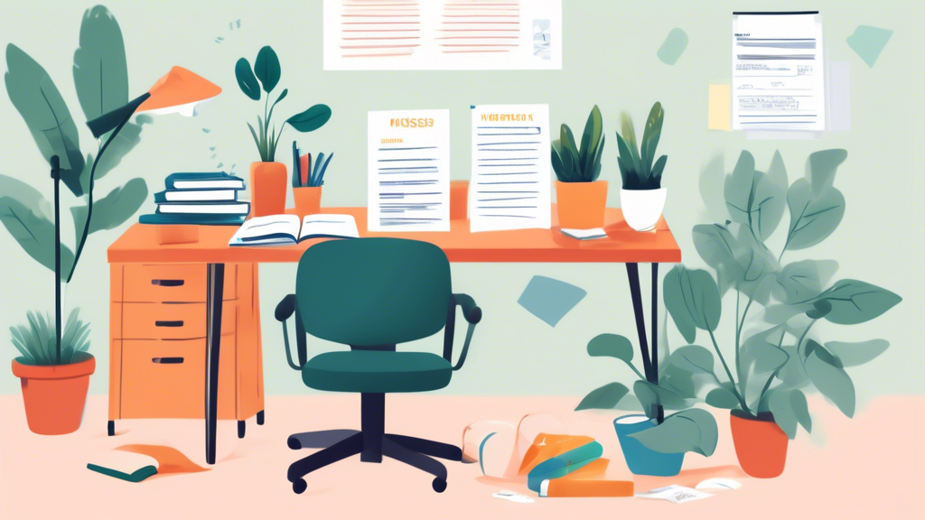 An illustrated guide laying on a desk, depicting common credentialing errors in mental health practices with visuals of missed documents, incorrect forms, and a calendar showing missed deadlines. In t